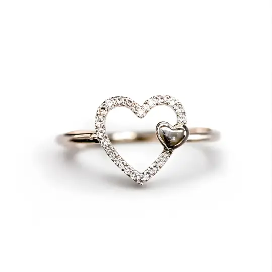 Diamond Heart Gold Ring