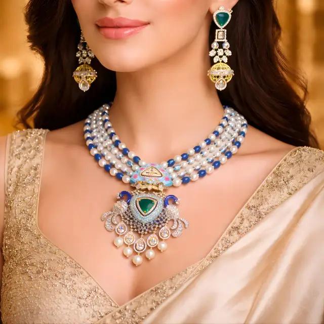 Multicolor Diamond Necklace Set